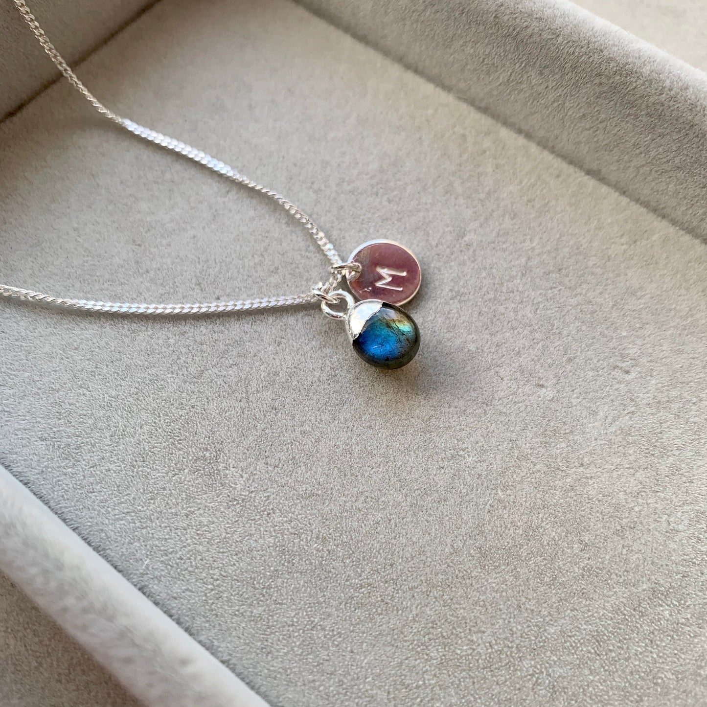 Bridesmaid | Tumbled Gemstone Necklace (Silver)