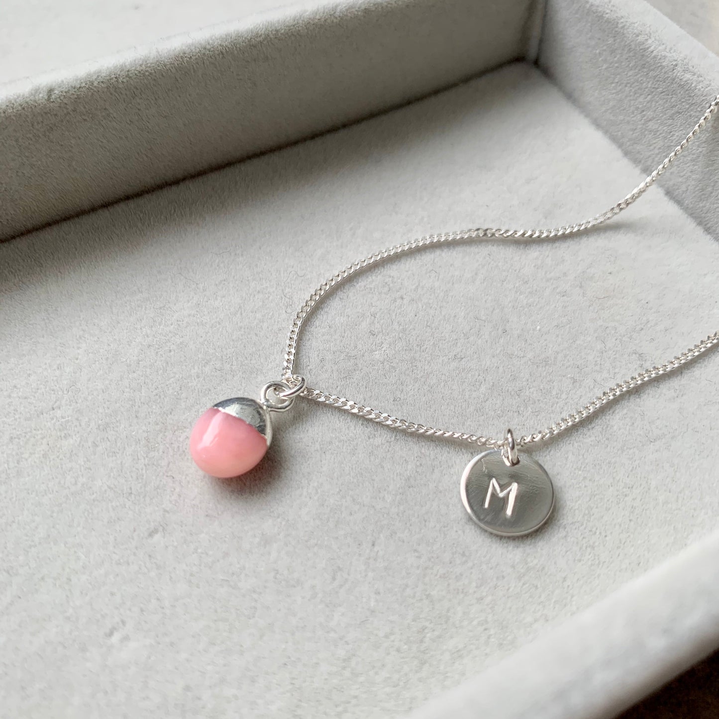 Bridesmaid | Tumbled Gemstone Necklace (Silver)