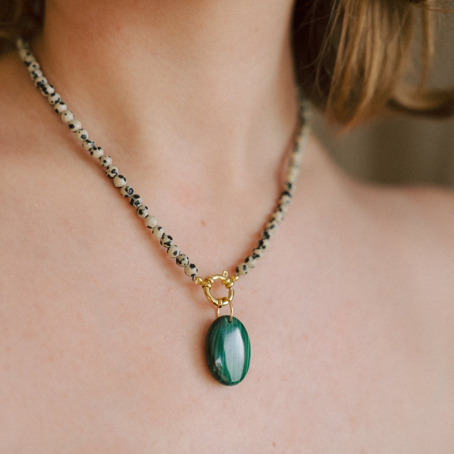 Palm Stones | Tiger Eye, Malachite & Rhutilated Quartz (Gold)