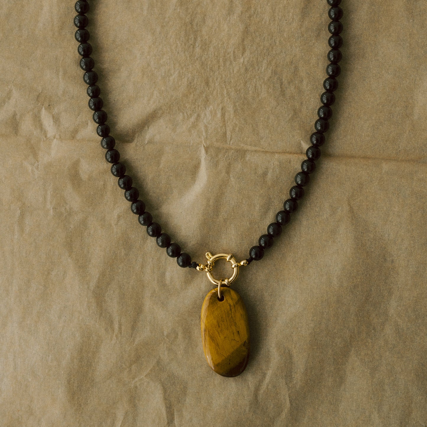 Palm Stones | Tiger Eye, Malachite & Rhutilated Quartz (Gold)