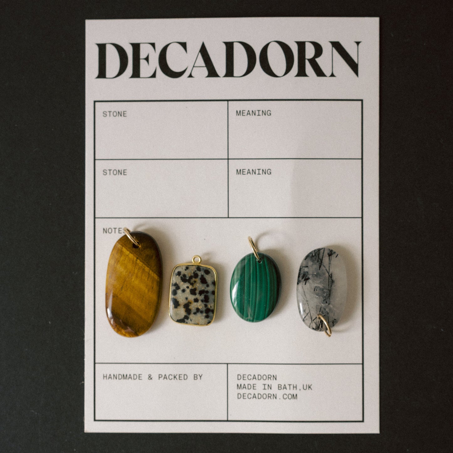Palm Stones | Tiger Eye, Malachite & Rhutilated Quartz (Gold)