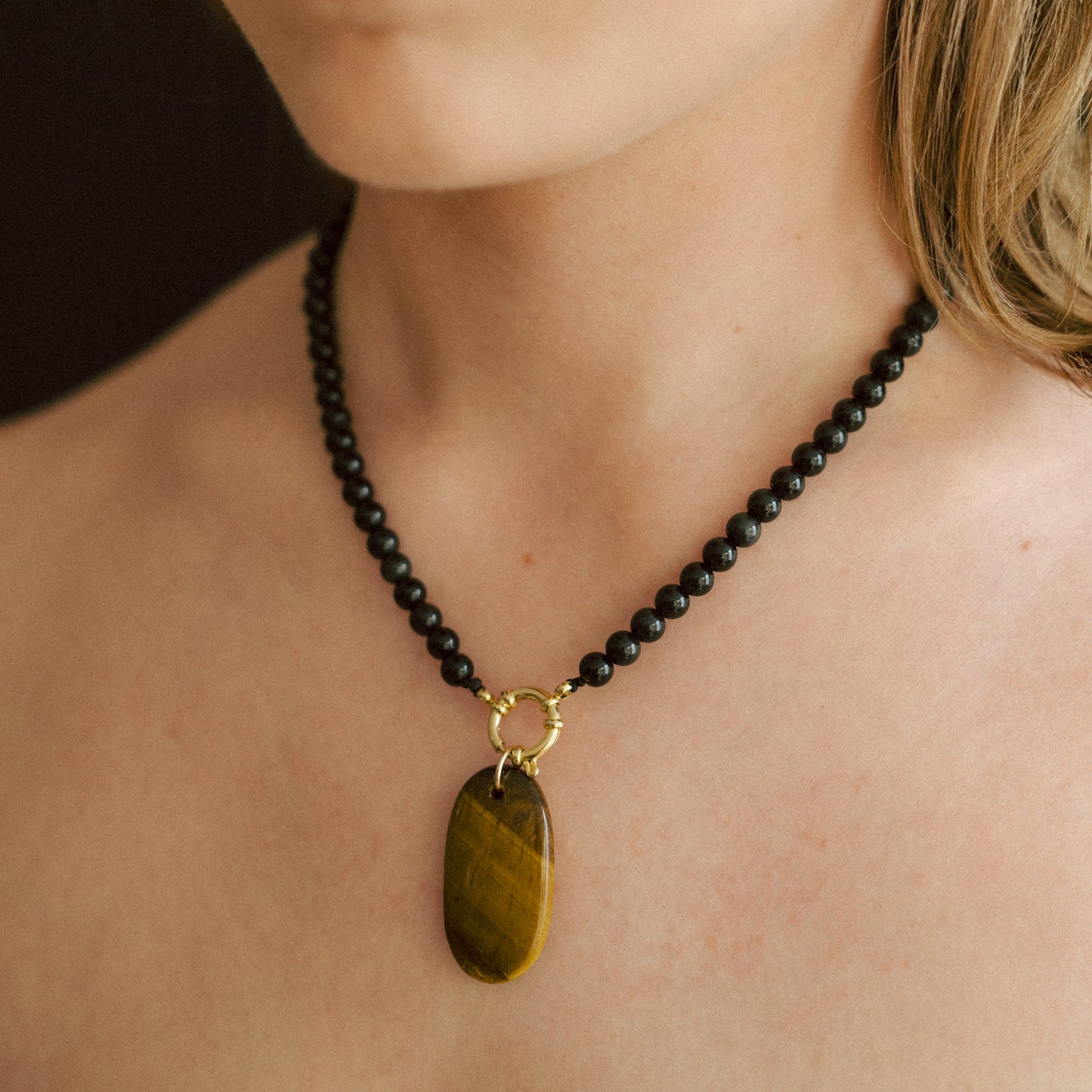Palm Stones | Tiger Eye, Malachite & Rhutilated Quartz (Gold)