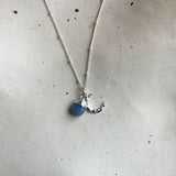 Choose Your Own | Tumbled Gemstone & Moon Necklace (Silver)
