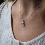 Choose Your Own | Tumbled Gemstone & Moon Necklace (Silver)