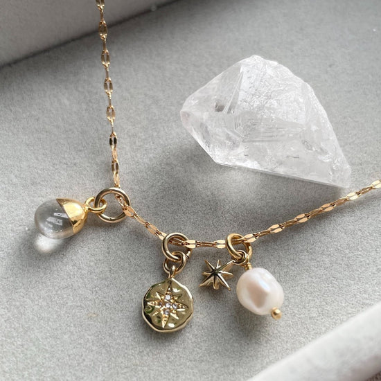 Quartz Charm Necklace | Healing (Gold Plated)