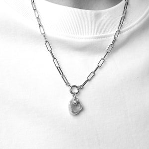 Freshwater Pearl Chunky Chain Necklace (Sterling Silver)