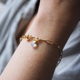 Moonstone Tiny Tumbled Chunky Chain Bracelet | Intuition (Gold Plated)