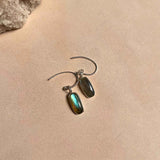 Labradorite Mini Dome Ear Wire Earrings | Adventure (Silver)