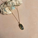Labradorite Dome Pendant Necklace | Adventure (Gold)