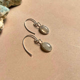 Moonstone Mini Dome Ear Wire Earrings | Intuition (Silver)