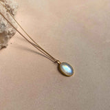 Moonstone Dome Pendant Necklace | Intuition (Gold)
