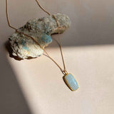 Moonstone Dome Pendant Necklace | Intuition (Gold)