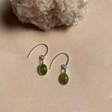 Peridot Mini Dome Ear Wire Earrings | Wellbeing (Silver)
