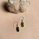 Peridot Mini Dome Ear Wire Earrings | Wellbeing (Silver)