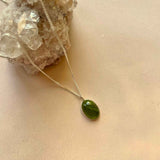 Peridot Dome Pendant Necklace | Wellbeing (Silver)