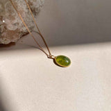 Peridot Dome Pendant Necklace | Wellbeing (Gold)