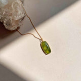 Peridot Dome Pendant Necklace | Wellbeing (Gold)