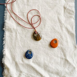Eclipse Gem Stone Cord Necklace (Gold)