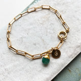 Emerald Tiny Tumbled Chunky Chain Bracelet | Hope (Gold Plated)