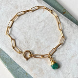 Emerald Tiny Tumbled Chunky Chain Bracelet | Hope (Gold Plated)