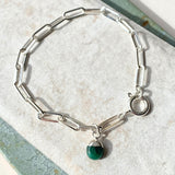 Emerald Tiny Tumbled Chunky Chain Bracelet | Hope (Silver)
