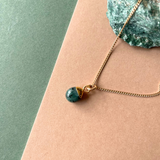 Emerald Tiny Tumbled Necklace | Hope (Gold Plated)