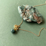 Emerald Tiny Tumbled Necklace | Hope (Gold Plated)