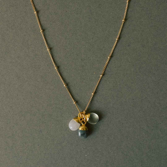 CREATE YOUR OWN | Family Birthstone Necklace - Tiny Tumbled (Gold Plated)