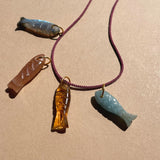 Fish Pendant Cord Necklace (Gold)