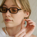 Fish Amulet Gemstone Earrings (Gold)