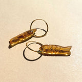 Fish Amulet Gemstone Earrings (Gold or Silver)