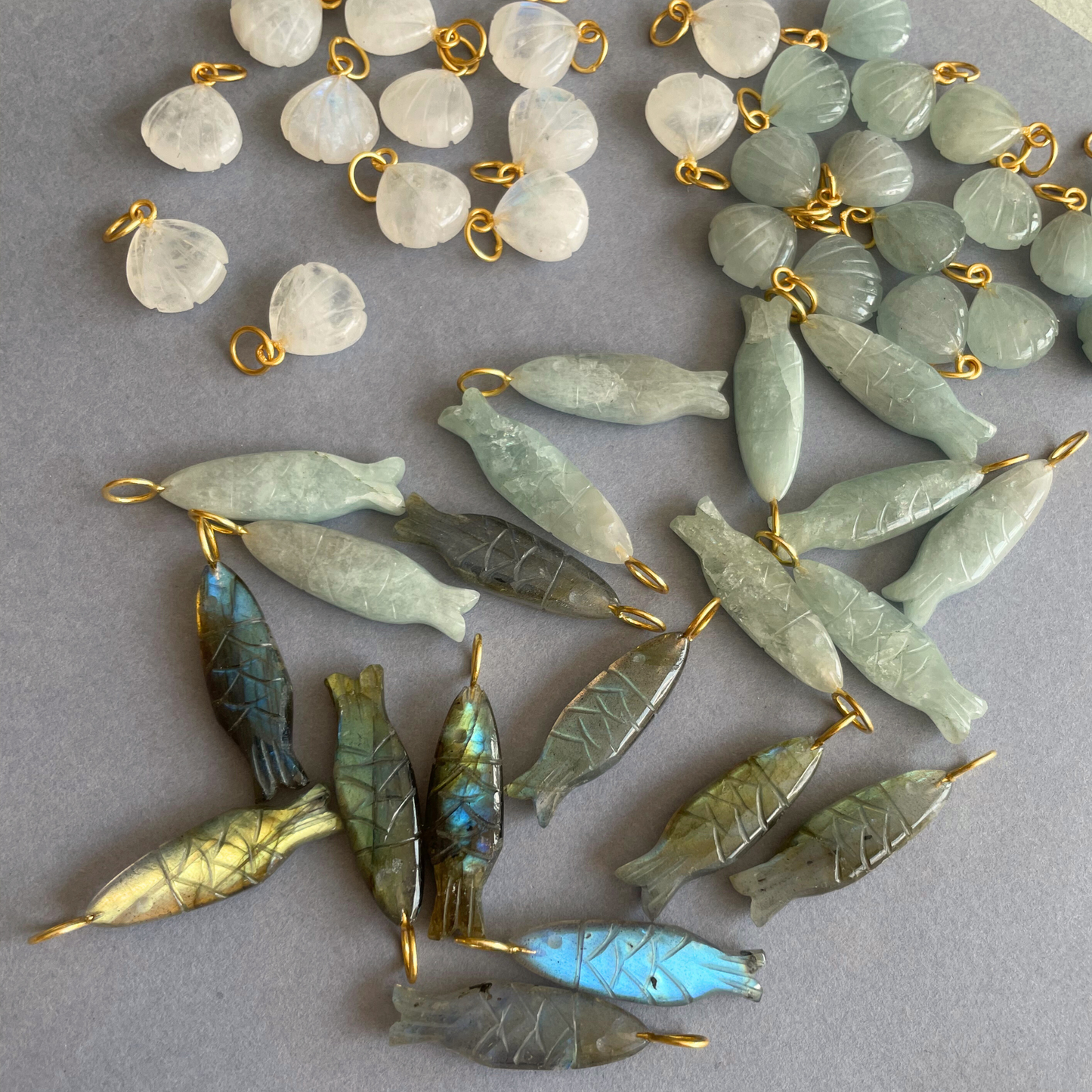 SS25 Shell Gemstone Necklace (Gold Plated)