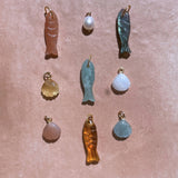 Fish Pendant Cord Necklace (Gold)
