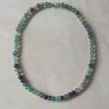 Flourite Earthstone Strand Necklace (Silver)