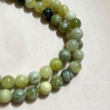 Flower Jade Earthstone Strand Necklace (Silver)