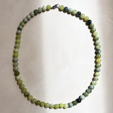 Flower Jade Earthstone Strand Necklace (Silver)