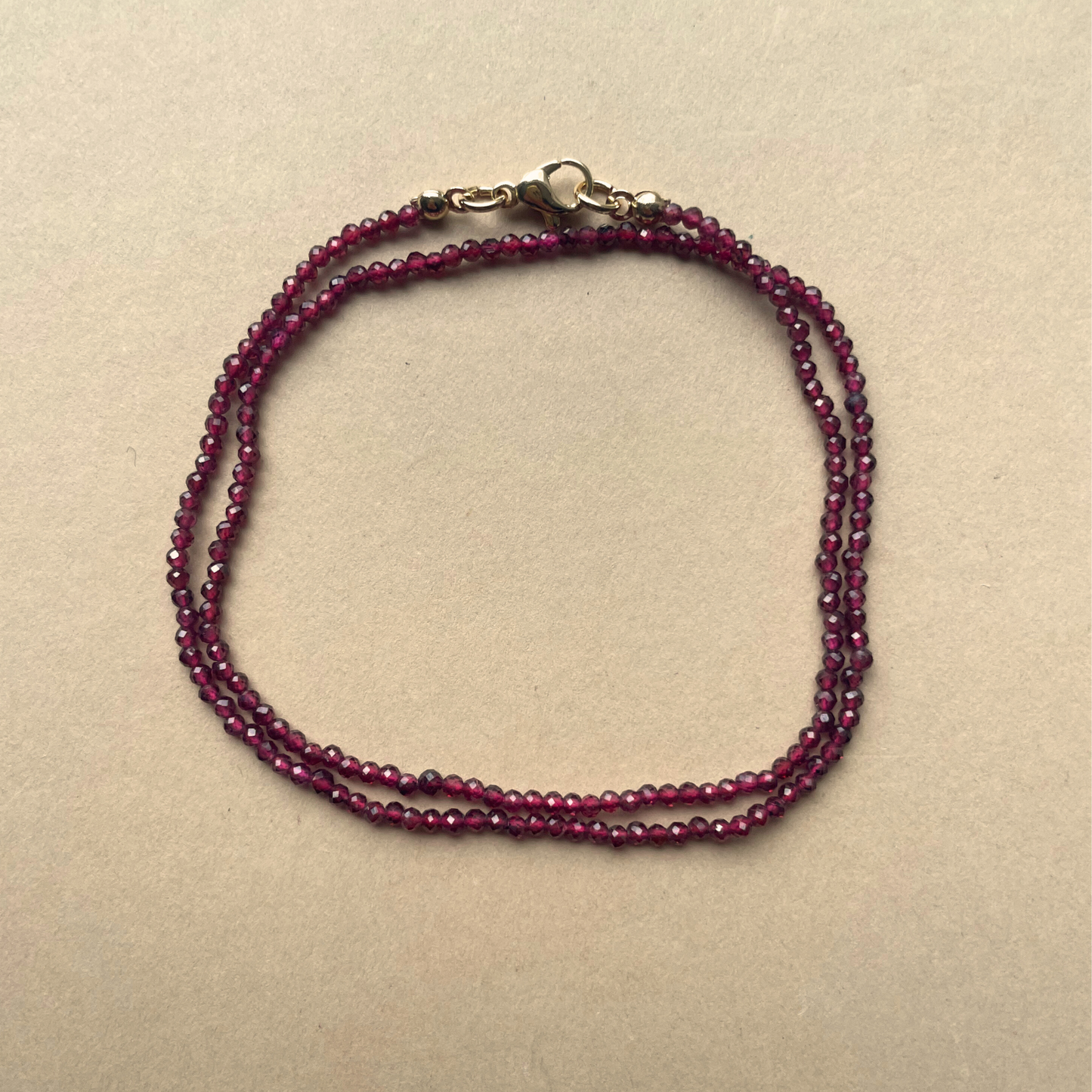 Garnet Strand Necklace | Truth & Protection (Gold)