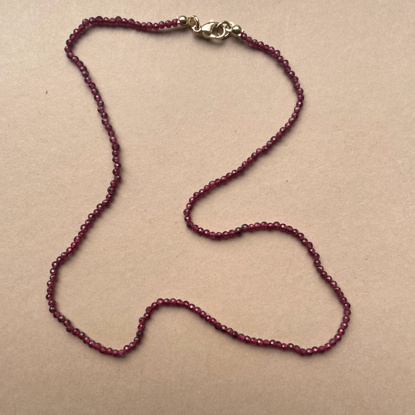 Garnet Strand Necklace | Truth & Protection (Gold)