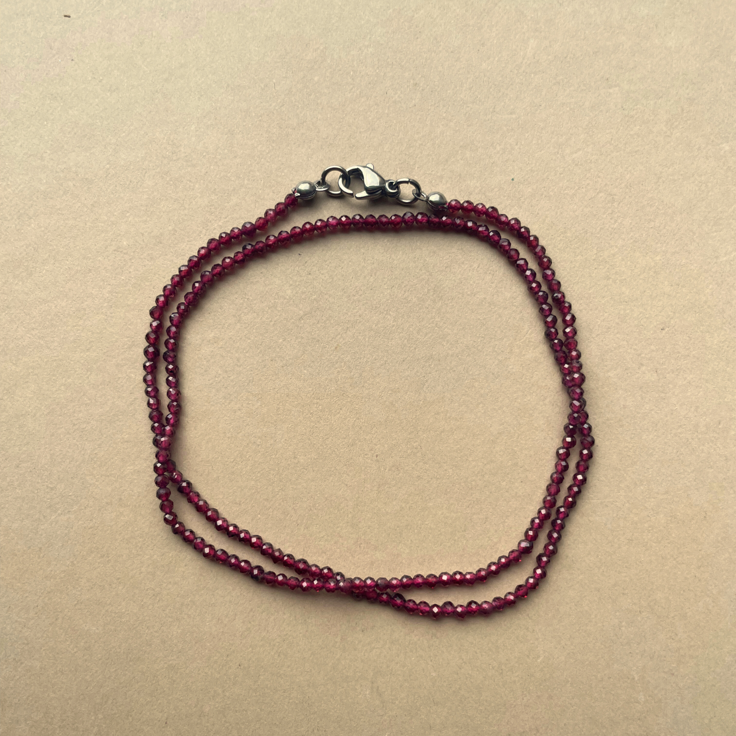 Garnet Strand Necklace | Truth & Protection (Silver)
