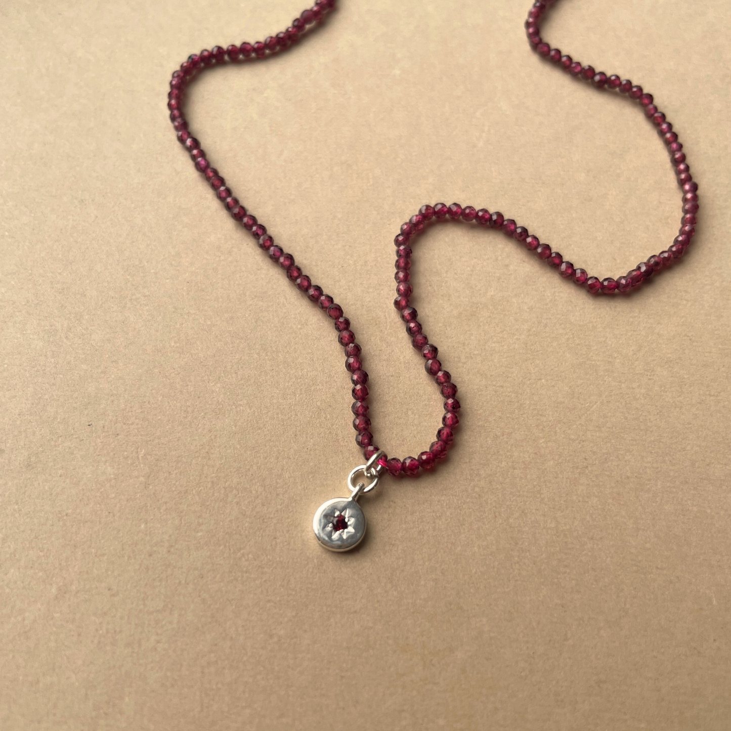 Garnet Strand Necklace | Truth & Protection (Silver)