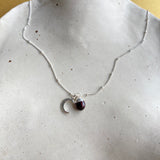 Choose Your Own | Tumbled Gemstone & Moon Necklace (Silver)