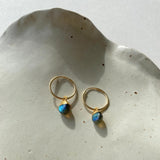 Labradorite Tiny Tumbled Hoop Earrings | Adventure (Gold Fill)