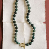 The Statement Balance Necklace - Green Agate