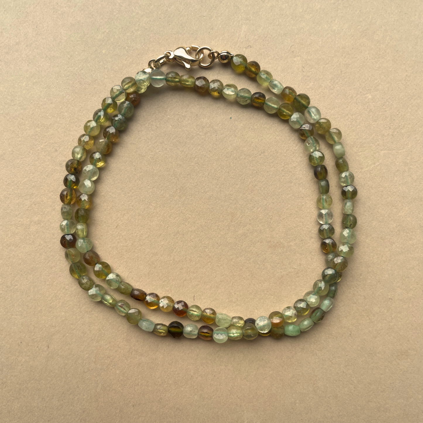 Green Garnet Strand Necklace | Health & Vitality (Gold)