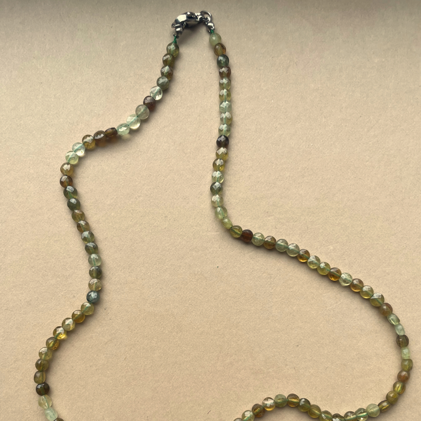 Green Garnet Strand Necklace | Health & Vitality (Silver)