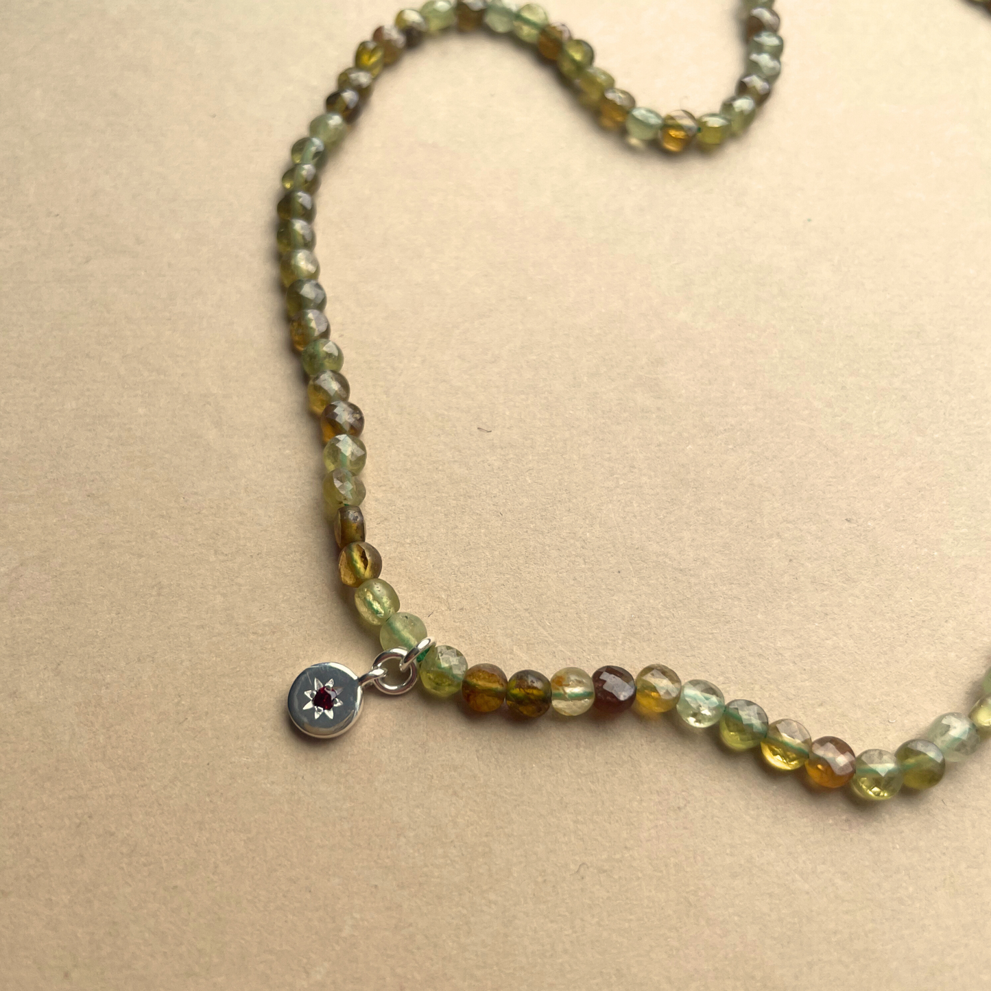 Green Garnet Strand Necklace | Health & Vitality (Silver)