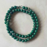 Green Jade Earthstone Strand Necklace (Silver)