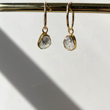 Herkimer Diamond Carved Hoop Earrings | Strength (Gold Fill)
