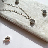 Herkimer Diamond Carved Necklace | Strength (Sterling Silver)