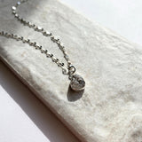 Herkimer Diamond Carved Necklace | Strength (Sterling Silver)